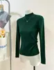 Camiseta Base de Punto con Cuello Alto y Hilo de Mecha para Mujer Otoño e Invierno 2026 Suéter con Cuello Alto y Hombro Normal