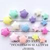 Cuentas de macarrón con forma de estrella y agujero grande, pequeñas cuentas sueltas de colores frescos para hacer tú mismo, joyería, cuerda para la cabeza, banda de goma, cuentas perforadas