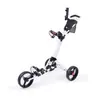 Carrito de Empuje Plegable para Bolsa de Golf, Marco de Aleación de Aluminio, Carrito de Tres Ruedas de Arrastre Manual para Campo de Golf, Carrito de Bolsa de Golf, Coche Negro, Ruedas Negras