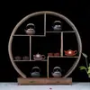 Sala de Modelos Casa de Té Estante Antiguo Juego de Té Decoración Suave Estilo Chino Nuevo Tetera Pequeña Creativa Olla de Hierro Fundido Adornos para Sala de Té