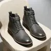 Amazon Estilo Explosivo Transfronterizo Tallas Grandes Casual Versátil Botas Martin de Motociclista Tendencia Estilo Británico Botas de Piel para Hombre - 26067
