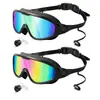 Gafas de natación para adultos con marco grande electrochapado transfronterizo personalizadas para hombres y mujeres, impermeables antivaho de alta definición con tapones para los oídos integrados