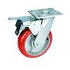 Rueda Giratoria Universal Industrial de Poliuretano Rojo con Núcleo de Hierro Ruedas Móviles de Servicio Pesado Venta al por Mayor Muestra Personalizada Ruedas de Rodillo