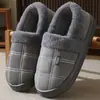 2025 Nuevas Pantuflas de Algodón para Hombre Tallas Grandes Pantuflas de Algodón de Invierno para Hombre Pantuflas Cálidas con Suela Gruesa y Pelo 45 46 47 48