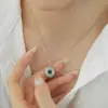 Collar con Ojo de Diablo de Plata de Ley S925 de Amazon para Mujer, Microincrustado con Diamantes y Circonia, Lujo Ligero, Alto Valor Estético