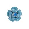 Broche de Camelia Nuevo Estilo 2025 con Microincrustaciones Turquesas, Pin de Flor de Alto Nivel Moderno y Versátil para Ropa, Transfronterizo Europeo y Americano