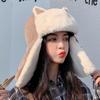 Protección auditiva para el noreste Lindo sombrero de zorro con orejas peludas Invierno para niños Grueso con forro polar Cálido para ciclismo A prueba de frío Sombrero Lei Feng
