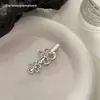 Presilha de Cabelo Flor de Prata, Acessório de Cabelo de Luxo Leve de Alta Qualidade, Presilha para Franja com Design de Nicho, Nova Estação Exquisita