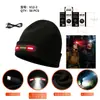 Gorro de invierno para deportes al aire libre, de dos en uno, con faro COB transfronterizo de luz cálida, que incluye una luz de advertencia integrada y un gorro de punto para el trabajo
