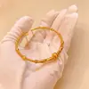 Pulseira de Mola de Bambu Olho de Gato Banhada a Ouro Vietnamita para Mulheres, Simbolizando Crescimento Contínuo, Pulseira Estilo Vintage, Joias para Transmissão ao Vivo no Atacado