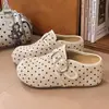 Zapatos tipo Birkenstock de suela gruesa y tacón oculto, puntera de lunares, medias zapatillas para mujer, uso exterior, nuevo otoño 2026, mocasines slip-on, zapatos de un solo color