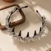 Industria Pesada Exquisita Diadema de Pedrería para Mujer 2026 Nuevo Estilo Moda Elegante Calavera Alta en la Parte Superior con Dientes Diadema Envuelta Pinza para el Cabello Accesorios para el Cabello