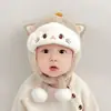 Gorro de Bebé Otoño e Invierno Protección para Orejas de Bebé Gorro de Felpa para Bebé e Infantil Lindo Gorro de Lana Gorro de Invierno Engrosado y Cálido en Invierno