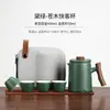 Juego de té de viaje Traje Taza Express bolsa portátil preparación de té taza de té kung fu individual Una tetera Cuatro tazas tetera para exteriores viaje de negocios