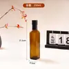 Botella de aceite de oliva de 250 ml, aceite de linaza de 500 ml, aceite de perilla, aceite de nuez, botellas recargables vacías, botellas de vidrio marrón a prueba de luz