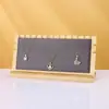 Estante de almacenamiento de collares de bambú y madera simple, estante de escritorio para colgar colgantes, estante para collares, estante de exhibición de joyas