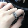 Anillo abierto de piedra lunar para mujer, diseño de nicho, gema de alta calidad, francés, irregular, plisado, distintivo, para dedo índice.