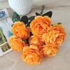 Ramo de Peonías Artificiales de 7 Cabezas al por Mayor del Fabricante, Flores Falsas para Decoración de Bodas, Flores Falsas de Seda para Decoración