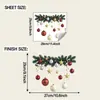Fun-f1303 Lanterna Bola Galho de Pinus Pintado Ornamento Pendente Janela de Vidro de Varanda Decoração de Embelezamento para Casa Adesivo Eletrostático para Janela UV