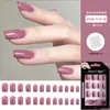 Puntas de Uñas Falsas Desmontables de Color Sólido Cortas Personalizadas Portátiles Parches de Uñas Falsas Terminados al por Mayor Ultra Delgadas