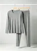 Ropa de Otoño Conjunto de Pantalones de Otoño Estilo Primavera y Otoño para Hombre Conjunto de Pijama de Modal de Manga Larga y Pantalón Largo Ropa de Casa Estilo Hombre