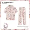 Pijama Infantil para Niñas y Niños, Pantalón Largo y Mangas Cortas, Conjunto de Ropa de Casa Linda de Princesa para Niñas de Verano para Niños Mayores