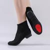 Zapatos de baile para mujer adulta, zapatos de baile elásticos de suela suave, zapatos de baile de jazz moderno de caña alta, zapatos de ejercicio tejidos Bisaifei