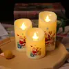 Luz de Vela Colorida com Borda Chanfrada Brilhante e Efeito de Chama Piscante para Decoração de Atmosfera de Festas de Natal