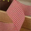Cinta de Lona de Algodón y Lino a Cuadros Coreana de 1/4/2.5cm Cinta para Lazos Hechos a Mano DIY Cinta para Accesorios de Ropa