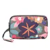 Bolso de Mano para Mujer Lienzo Artístico Billetera Larga de Tres Capas Bolso de Mano para Mujer Gran Capacidad Portallaves Monedero Casual Bolso para Teléfono Móvil