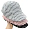 Novo Chapéu de Artista Vintage de Algodão e Linho para Mulheres, Boné Simples Listrado Estilo Britânico, Boné de Jornaleiro Casual de Rua