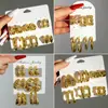 Pendientes Transfronterizos Europeos y Americanos Nueva Moda Textura CCB Línea Dorada Juego de Cinco Piezas Pendientes Colgantes Elegantes Pendientes