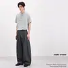 Pantalones Anchos Rayados Estilo Retro Americano Old Money Jiamu Unisex Negros Casuales para el Trabajo