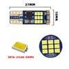 Luz de posición LED de alto brillo para coche T10 2016 27SMD decodificador luz de lectura CANBUS luz de matrícula W5W27 luz