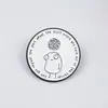 Broche Geométrico Criativo Fundo Preto Texto Branco Personalidade Esmalte Liga Combinado de Insígnia com Frase em Inglês Acessório de Fixação para Roupas