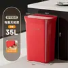 Lixeira de tamanho grande para uso doméstico, adequada para banheiros e cozinhas, projetada para evitar que você se curve, com um design selado e à prova de odores, e uma tampa de botão de pressão