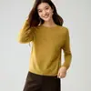 Veludo de Cem Cores Gola Redonda Ajuste ao Corpo Camada Base Outono Inverno Manga Longa Suéter de Tricô Estilo Básico Simples Roupa Íntima Emagrecedor Top Versátil