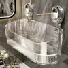 Estante de almacenamiento con ventosa, estante de baño, instalación sin taladro, cesta colgante para tocador de baño, estante de almacenamiento montado en la pared