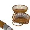 Bandeja de Frutas para Sala de Estar, Cesta de Frutas Doméstica, Bandeja de Exibição de Frutas Secas e Lanches Multicamadas de Ferro, Suporte de Armazenamento de Frutas Multicamadas para Mesa de Jantar