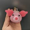 Bolsita de Monedas Pequeña Tejida a Crochet Hecha a Mano Ningning con Cierre Dorado 5cm Pato de Boca Grande Trasero de Pato Ding Dong