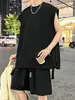 Traje Masculino Sem Mangas Transfronteiriço Verão Fino Casual Esportivo Uniforme de Basquete Colete com Shorts para Usar em Conjunto