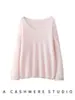 Conheça Outono e Inverno~2026 Camisa Básica Lisa de Lã com Gola V para o Dia a Dia de Outono Malha 100% Caxemira para Mulheres