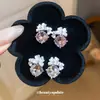Hermosos Aretes de Flor con Goteo de Aceite y Circonita, Estilo Bosque, Frescos, Modernos, Dulces, Versátiles, Lujo Ligero, Aretes de Gama Alta