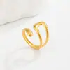 Accesorios de Moda Transfronterizos Europeos y Americanos, Anillo Abierto de Mariposa de Oro de 18 Quilates, Anillo Hueco de Acero Inoxidable de Estrella de Mar para Vacaciones