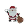 Guirlanda de Papai Noel Gota de Óleo K Branca Árvore de Natal Alce Pequeno Pingente DIY Pulseira de Liga Chaveiro Acessórios de Joias