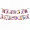 Capa Rosa* Suprimentos para Decoração de Festa de Aniversário, Pratos, Bandeiras, Guardanapos, Decorações Penduradas, Bandeiras de Puxar, Copos