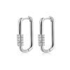 Aretes de Aro en Forma de U MOXI Moda Simple Frío Set Zircón Diseño Coreano Aretes Cuadrados Geométricos de Aro