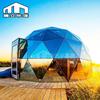 Celebridad de Internet 6m Habitación Cielo Estrellado de Cristal Estilo Camping al Aire Libre Carpa de Cristal Esférica Totalmente Transparente con Recubrimiento Azul Hotel B&B