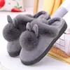 Pantuflas de Algodón para Otoño e Invierno para Hombres y Mujeres, Pantuflas Cálidas Engrosadas para Parejas, para Interiores, de Media Caña, con Orejas Largas de Conejo, para Comercio Transfronterizo