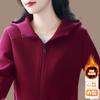 Casaco Feminino Outono e Inverno 2024 Nova Moda Estilo Ocidental Moletom com Capuz de Alta Qualidade Forrado Espessado Curto Casual